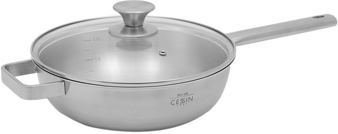 QUEEN SENSE CESSIN系列桶型5層不鏽鋼單柄炒鍋, 混色, 24cm, 1個