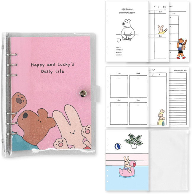 Monolike A5 Happy & Lucky 6孔萬年型手帳套組, 1個, Surprise