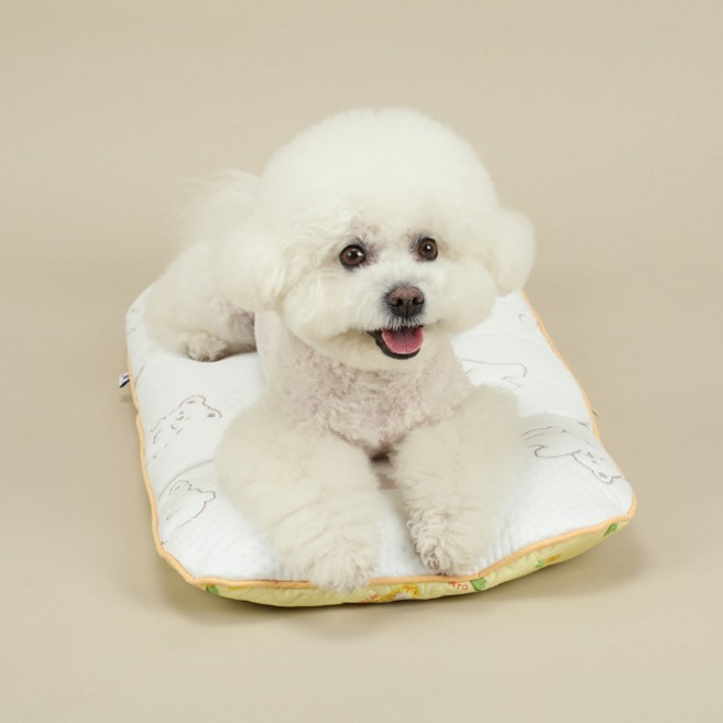 리토가토 강아지 포르페 인견 쿨링 더블매트, 옐로우, 1개