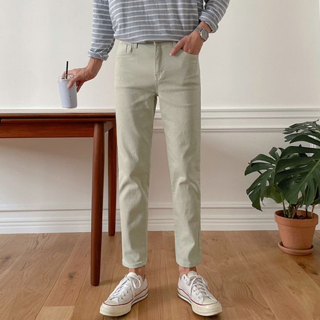 조군샵 남성용 빅사이즈 편안한 히든밴딩 워싱 면팬츠 JG1584