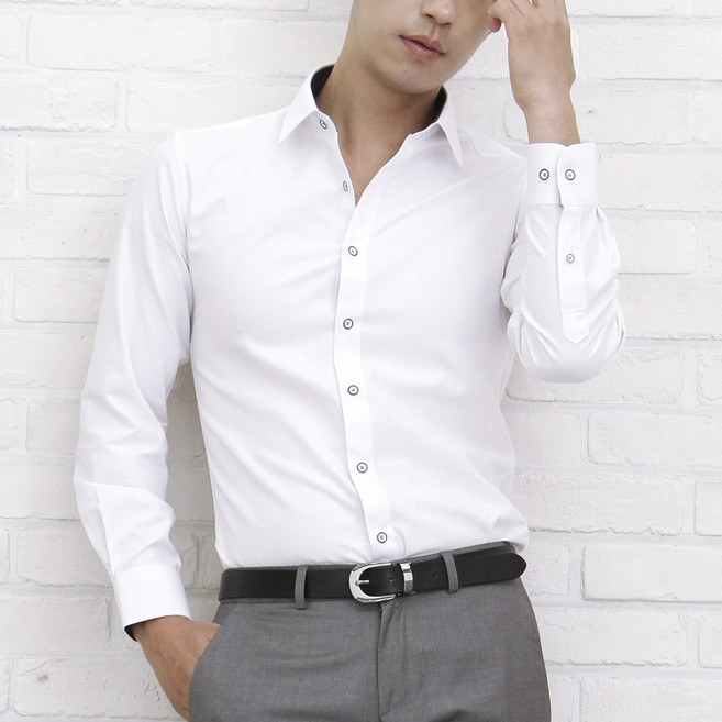 엘엑스티 남성용 댄디 옥스포드 슬림 와이셔츠