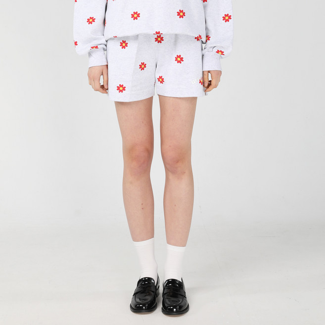 원더비지터 여성용 레드 플라워 패턴 반바지