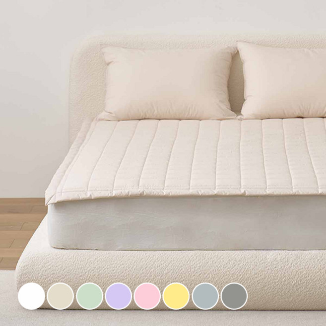 아망떼 수퍼코튼 60수 고밀도 면 침대패드, 오트밀