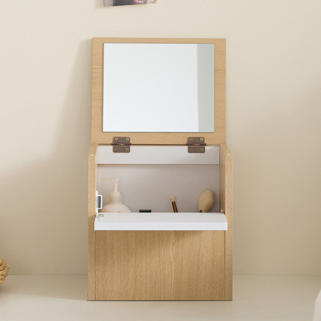 크로스 미니 좌식 화장대, 오크화이트