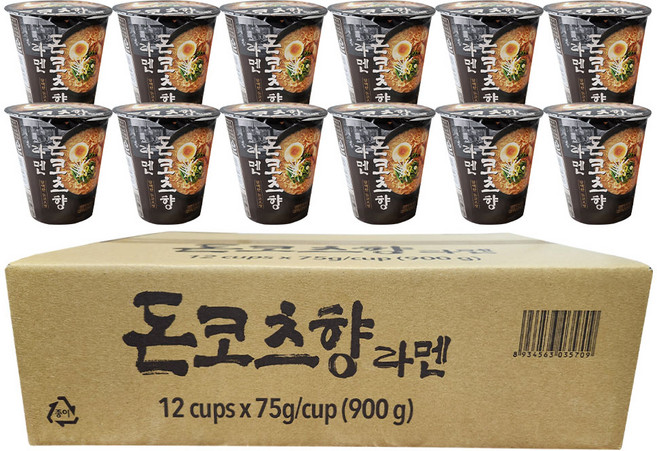 돈코츠향 라멘 소컵 라면 75g, 12개