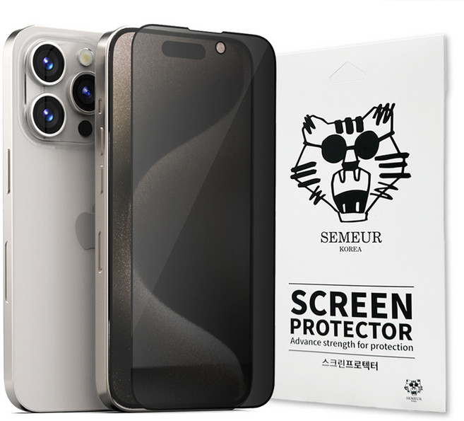 스메르 프라이버시 풀커버 액정보호 강화유리 휴대폰 액정보호필름 세트, 1세트