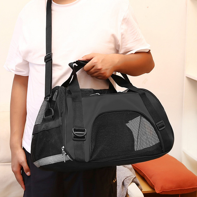 데이소이 반려동물 답답함 없는 이동가방, 02 블랙, 1개