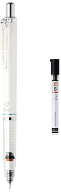 델가드 샤프 화이트 + 샤프심 B, 0.5mm, 1세트