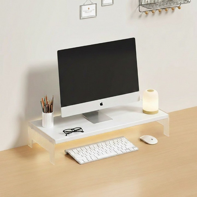 더플로우커머스 데이톤 밸런스 아크릴 데스크 스탠드 모니터 받침대, 화이트 1단