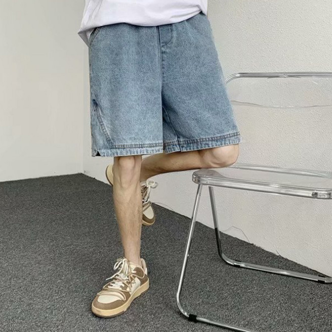 남성용 마켓A 포인트 데님 반바지