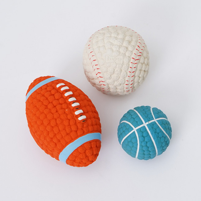 레드퍼피 라텍스 레블리 럭비공 3종 세트, 혼합색상, 1세트