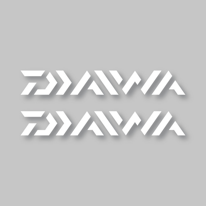 아웃도어 차량용 데칼 스티커 다이와 중형, 화이트, 2개