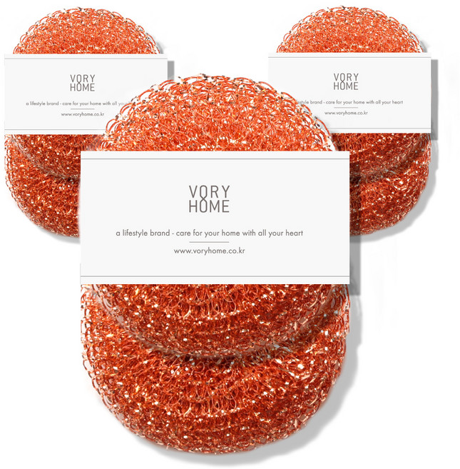 보리홈 순수 구리 수세미, 2개입, 3개