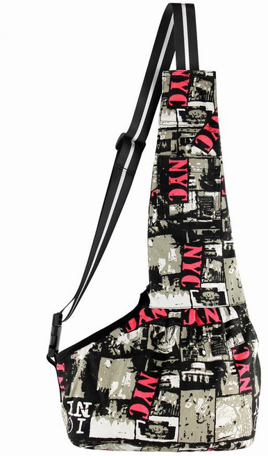 라온투유 반려동물 심플 슬링백, 22캔버스프린트알파벳레드, 1개