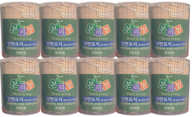 본리빙 단면 이쑤시개, 10개, 450개입