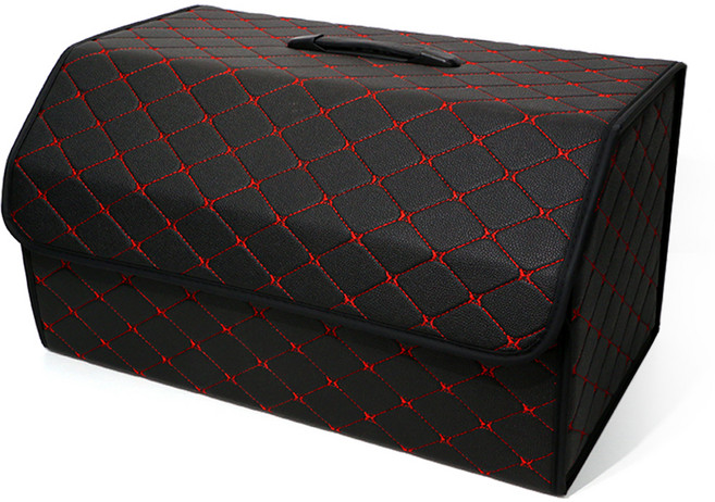 벤오토 깔끔이 트렁크 정리함, 블랙 + 레드스티치