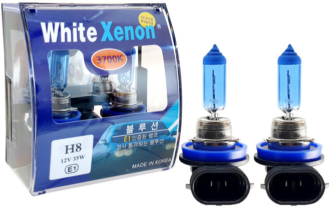 블루션 자동차 헤드 램프 3700K, 1세트, 혼합색상, H8