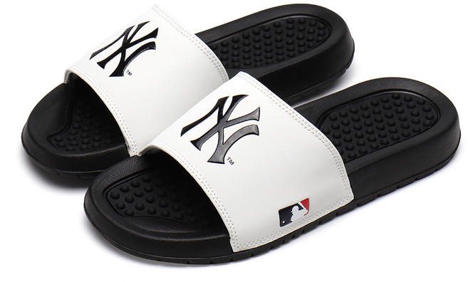 MLB 紐約洋基氣墊拖鞋, B白色, 280