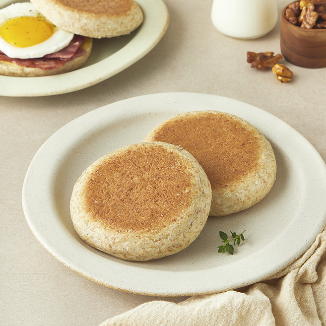 그래밀 알곡그대로눌러내린 통밀 잉글리쉬머핀, 70g, 1개, 2개입