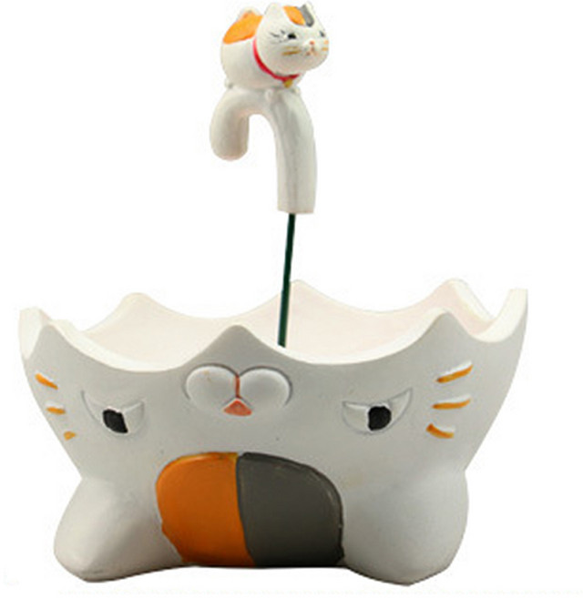 소프트홀릭 우산 미니 다육이 화분 하얀고양이