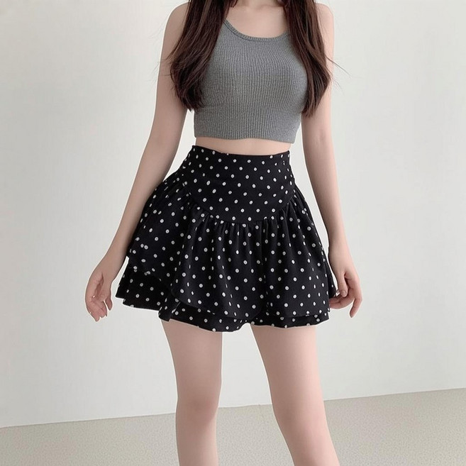 unheve 女款圓點蛋糕迷你裙
