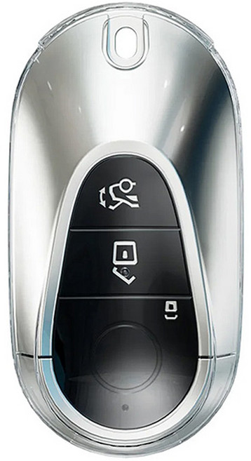 Isibido 矽膠TPU鑰匙殼 適用於賓士 E-Class W214 24年後車款 透明, 單品, 透明色