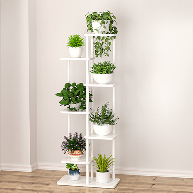 21세기트랜드 화담 소품 선반 인테리어 모던 철재 거실 베란다 화분 정리대, 화이트, 7단