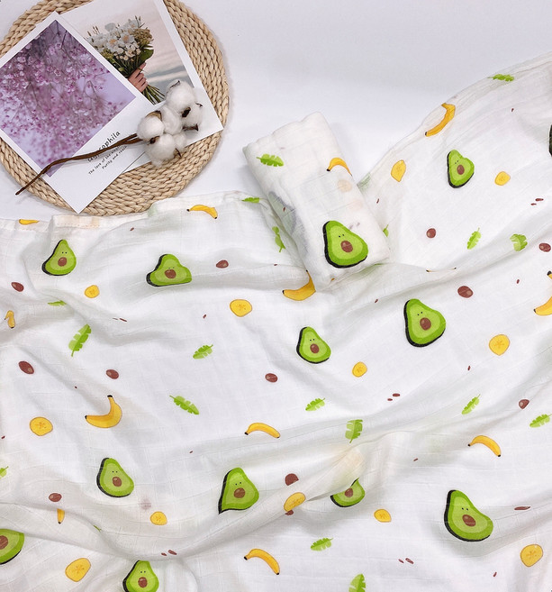 럭셔리베이비 유아용 2중 뱀부거즈 라이트 블랭킷, 아보카도