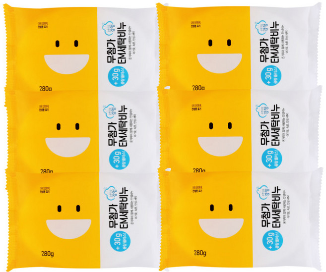 순한고집강청 무첨가 EM 세탁비누, 280g, 6개