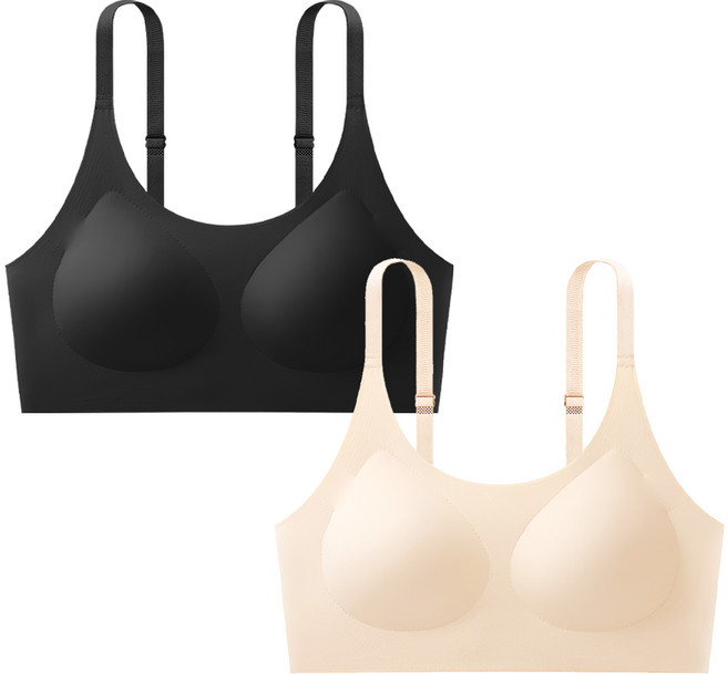 언더스미스 스킨핏 패드일체형 스트랩 심리스 브라 2종 세트