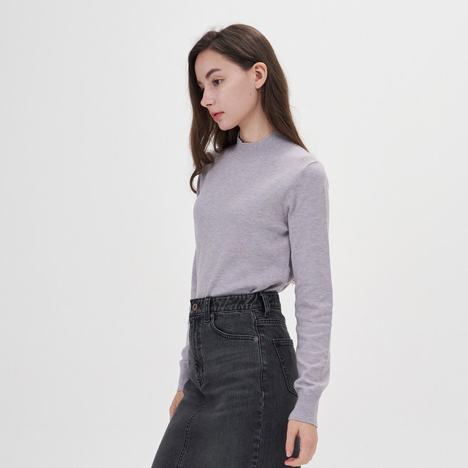 210에디트 여성용 캐시미어 블렌드 반터틀넥 니트 ZD4SW011