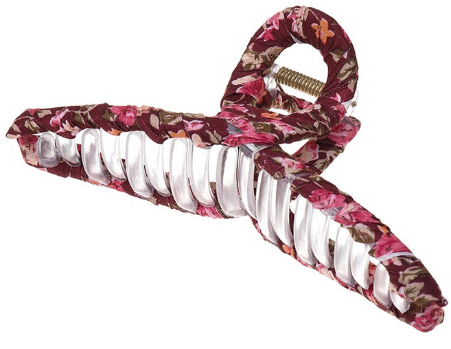 수스다 플로럴 스카프 꼬임 헤어 집게핀