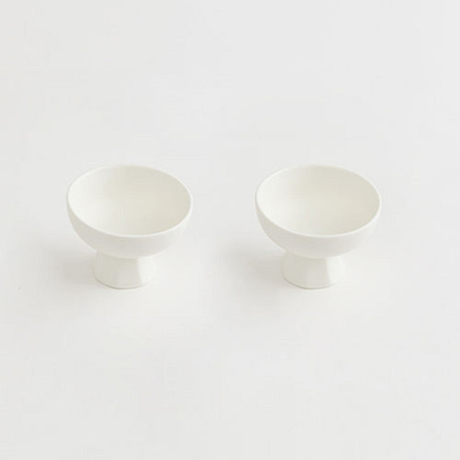 ERATO 莫伊白色圓形醬料碗 冰淇淋刨冰碗 2入, 2個, 白色