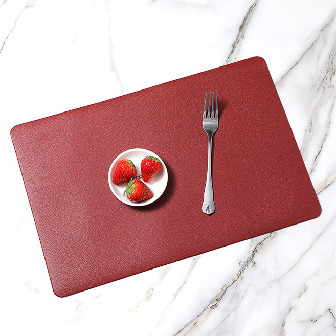 헬로젬 디너 가죽 테이블매트, 레드와인, 45 x 30 cm, 1개