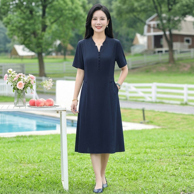 인피어스 여성용 중년 캐주얼 드레스 I263-293
