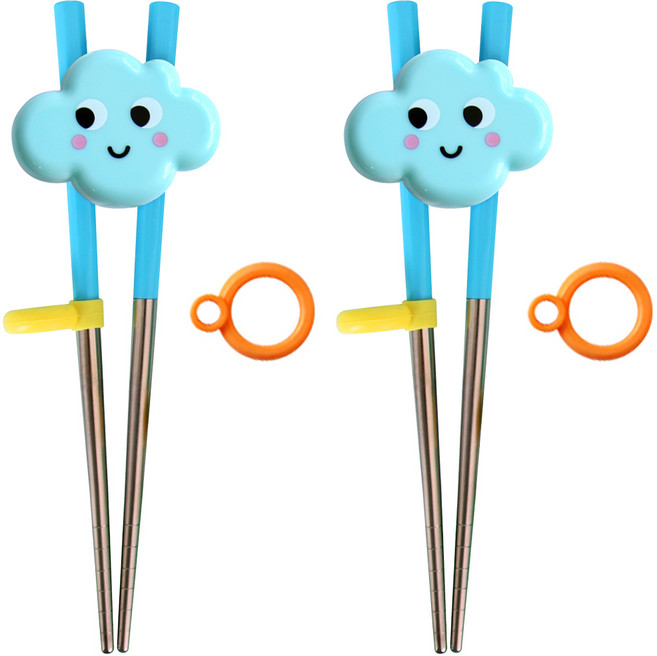 애니팜 연습용 아동교정젓가락 2p + 추가링 2p, 구름B, 1세트