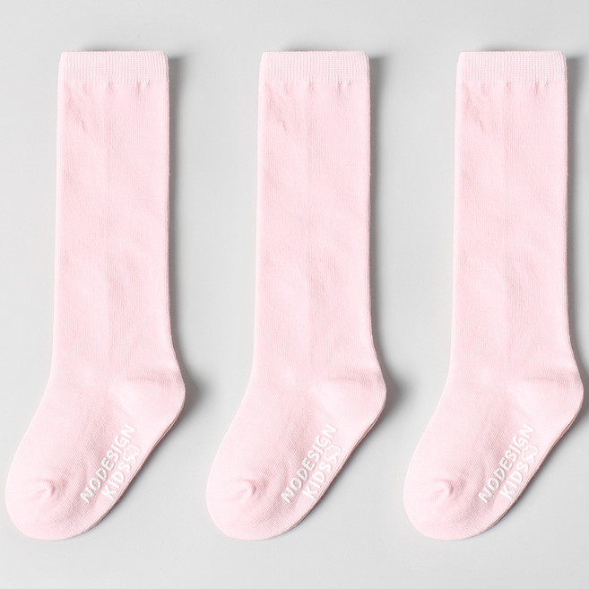 노디자인 아동용 데일리 무지 니삭스 3켤레 세트