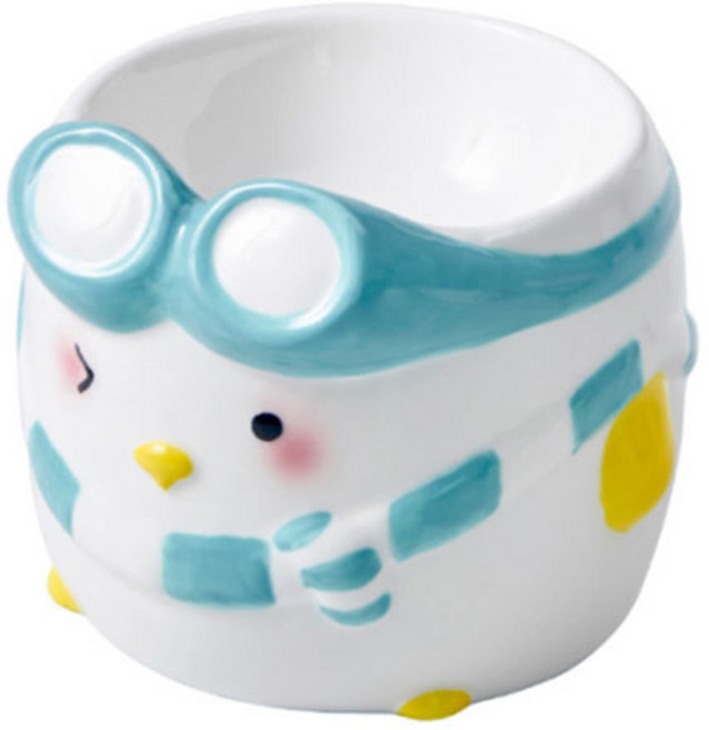 펫트롱 오리안경 도자기 반려동물 식기, 블루, 1개