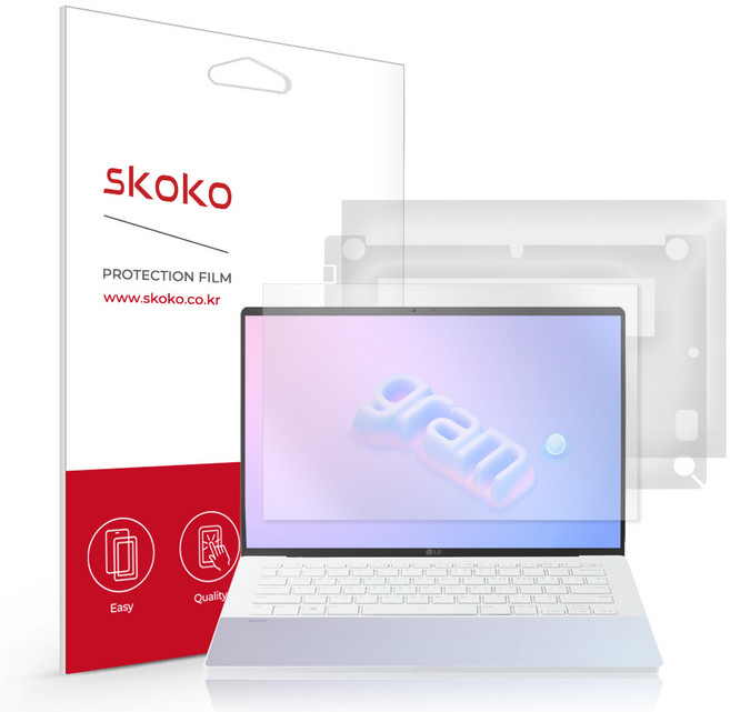 스코코 LG그램 하이브리드 액정 + 외부보호필름 4종 세트, 1세트