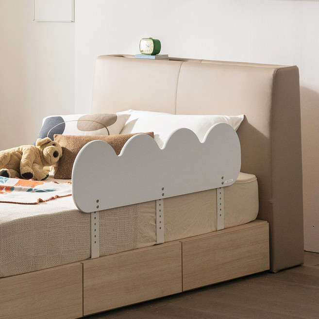 젠티스 어린이 낙상방지 구름 고급브래킷 침대안전 가드 120cm, 화이트