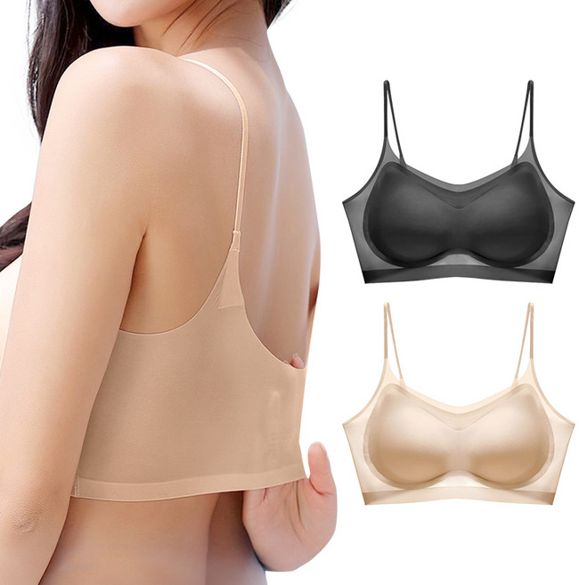 어나더디 통기성 좋은 에어스킨 심리스 스트랩 브라탑 2장 세트