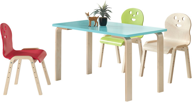 토리 유아용 원목 책상 2-7세 직사각, 하늘