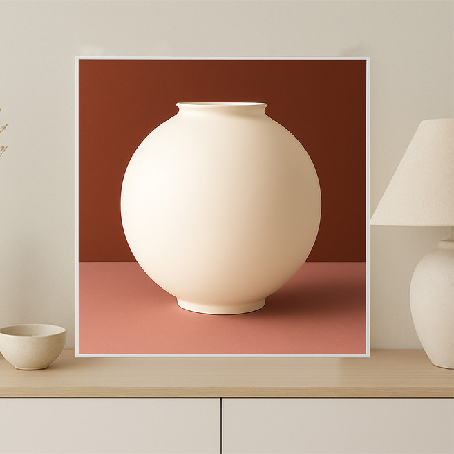 다복 달 항아리 그림액자 파스텔R kisn118