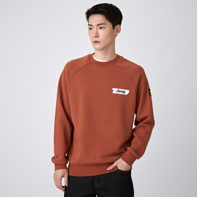 지프 남녀공용 나침반 와펜 맨투맨 JN6TSU835