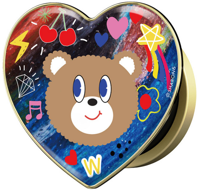 샤론6 핸드폰 하트 그립톡, 1개, 14 베어베어