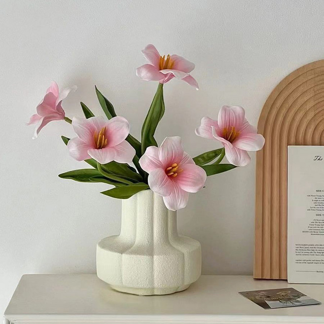 소유공간 조화 밸런스 클린 라인 화병 세트, 핑크, 1세트