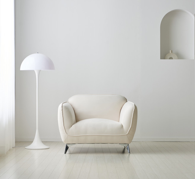 REVE 보니 아쿠아텍스 1인용 소파 + 쿠션, 베이지