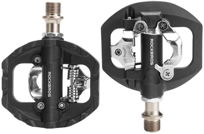 ROCKBROS 洛克兄弟 登山車雙面腳踏 M108, 1套, 黑銀