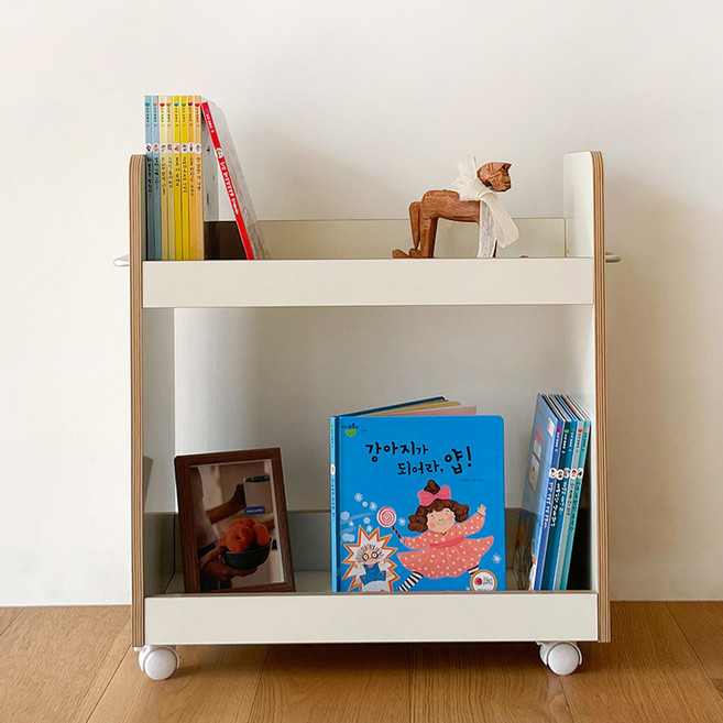 심플룸 라디 DIY 북 트롤리, 아이보리, 2단