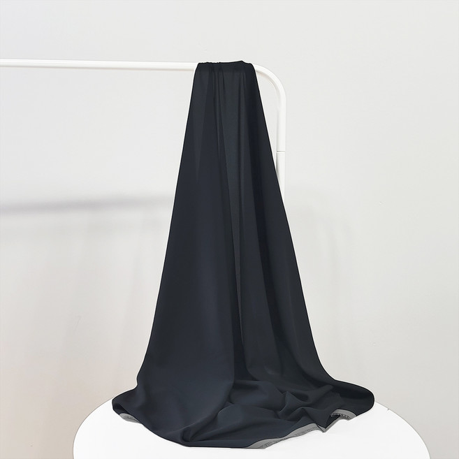 나비손길 두툼한 컬러 쉬폰 원단, 160매트블랙, 1개